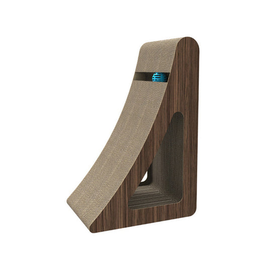 KFX-5533245 Curved Triangle Cat Scratching Board for Claw Sharpening, Corrugated Paper & Wood