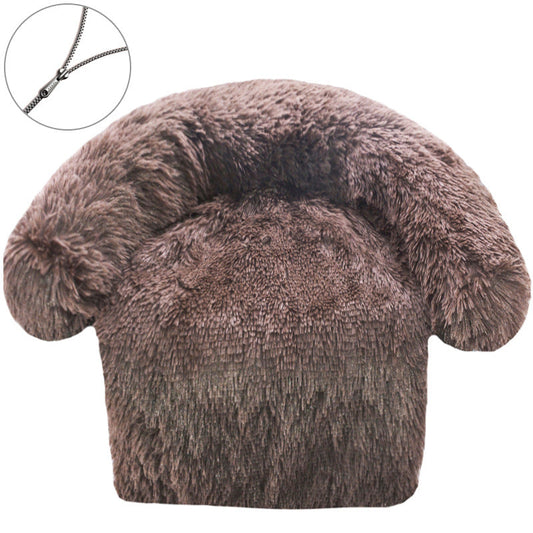 KFX-5537085 Removable & Washable Plush Pet Bed with Integrated Blanket for Dogs