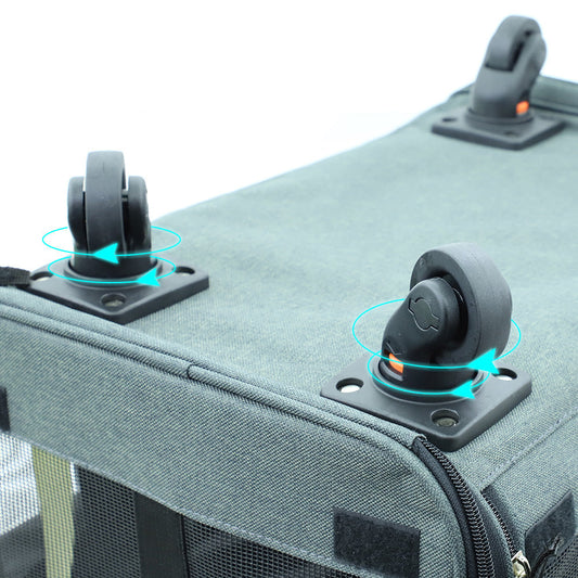 KFX-5545021 Foldable Universal Travel Cat Carrier with Padded Base and Multi-functional Pockets