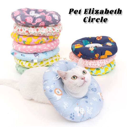 KFX-5550525 Adjustable Soft Pet Recovery Collar for Dogs and Cats - Donut Shape Elizabethan Protective Cone for Wound Healing