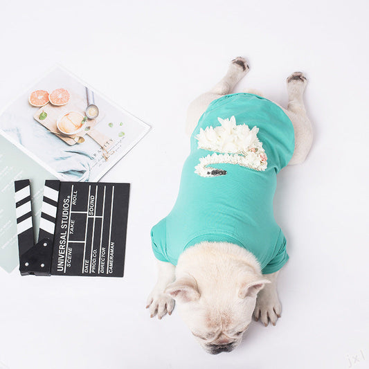 KFX-5564221 Warm Cotton Sweater for Small Dogs - Light Purple and Lake Blue Options Available