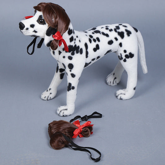 KFX-5564861 Dog Wig with Double Braid for Funny Costumes and Performance Props