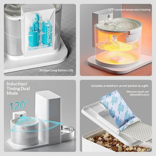 KFX-5571773 Wireless Thermostatic Cat Water Dispenser with Dual Drinking Functionality and Filter System