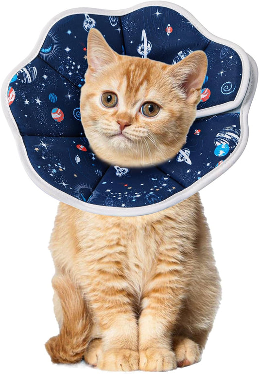 KFX-5573053 Soft Cat Recovery Cone Collar for Post-Surgery Comfort | Adjustable Neck Protector for Small and Medium Cats