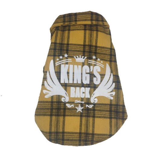 KFX-5576125 Casual Cotton Dog Shirt for Spring and Summer - Yellow Wing Design, Multiple Sizes Available