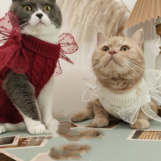 KFX-5585085 Cozy Pet Sweater in Wine Red and Off White for Winter Comfort
