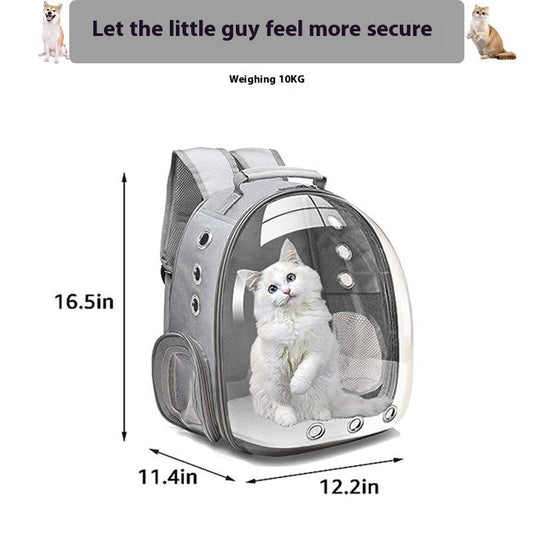 KFX-5589309 Transparent Portable Cat Backpack with Large Capacity - Stylish Solid Colors Available