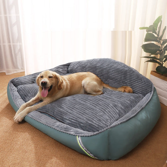 KFX-5596861 Cozy Velvet and Imitation Leather Removable Washable Medium Dog Kennel - Multiple Sizes Available