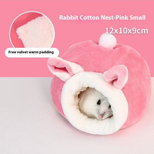 KFX-5608381 Warm Cotton Pet Nest for Hamsters and Sugar Gliders - Cozy Winter House