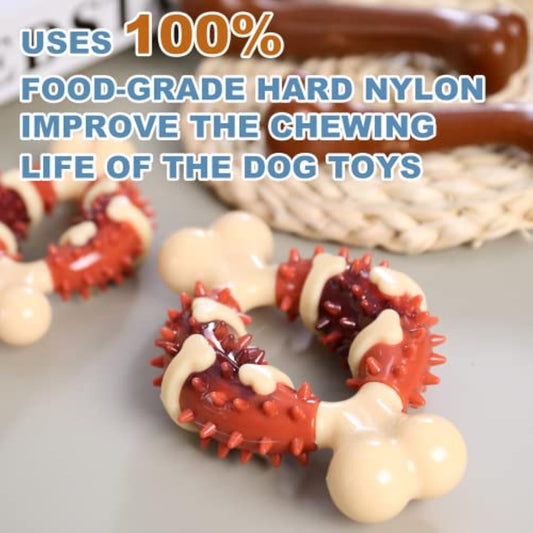 KFX-5623101 Pet Dental Chew Toy for Teeth Grinding, Anxiety Relief, and Oral Health - Natural Rubber Bone Shape