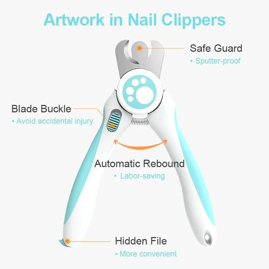 KFX-5623613 Ergonomic Nail Clippers for Dogs and Cats with Safety Stop Design, Medium & Large Pet Grooming Tool