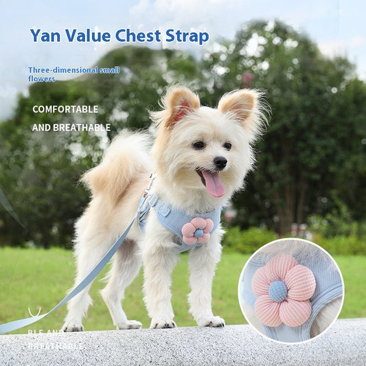 KFX-5624893 Durable Vest-Style Dog Rope Leash with Comfortable Chest Strap – Multiple Colors Available