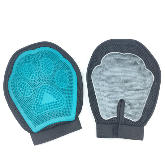 KFX-5642685 Two-in-One Pet Bath and Massage Brush with De-floating Gloves