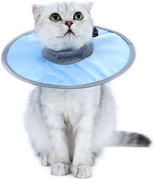 KFX-5654589 Waterproof Adjustable Cat Recovery Collar - Lightweight Protective Cone for Wound Healing
