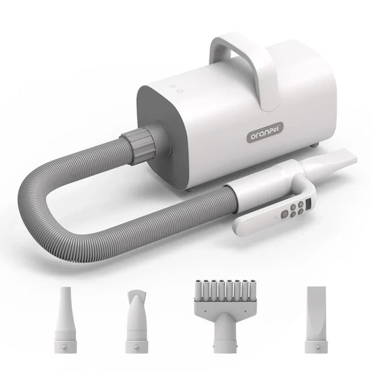 KFX-566163 Portable Stainless Steel Pet Hair Dryer and Grooming Kit with Brushes and Combs for Dogs and Cats