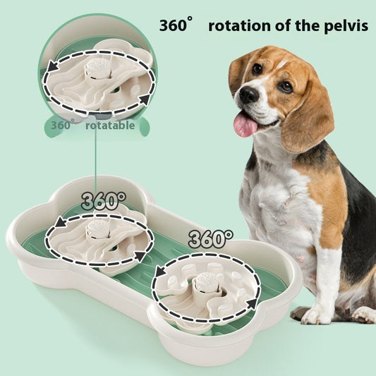 KFX-5664957 Slow Feeder Pet Bowl for Dogs, Educational Anti-Choke Design, Available in Lake Blue, Pink, Yellow - 25x43x7.5cm