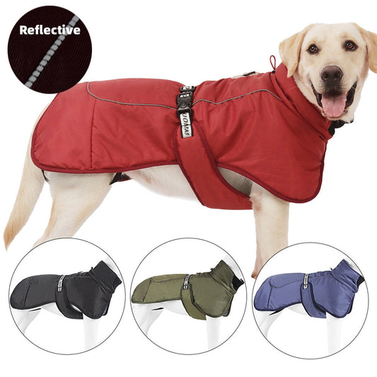 KFX-5668285 Thickened Dog Cloak Style Warming Vest with Reflective Safety Features