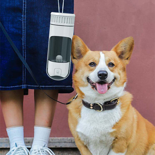 KFX-5669949 Portable Dog Water Cup - 350ml Capacity with PC Material, Lightweight and Travel-Friendly, Available in Blue, White, and Yellow