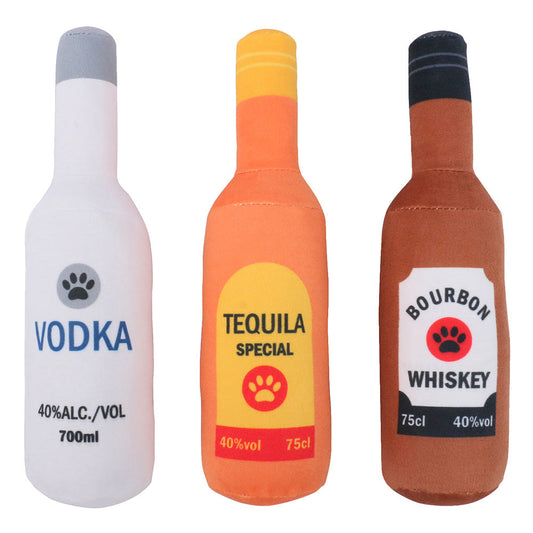 KFX-5674685 Crystal Soft Lined Nylon Pet Toy in White Vodka, Orange Agave, and Coffee Whisky