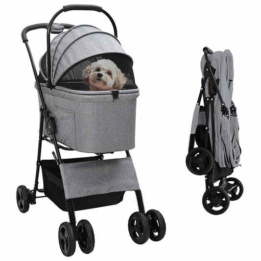 KFX-5675325 Foldable Pet Stroller with 600D Oxford Fabric for Indoor and Outdoor Use