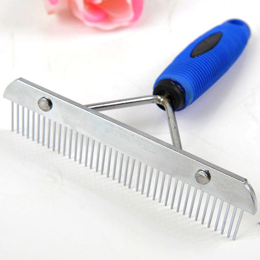 KFX-5675453 Pet Grooming Comb with Rubber Handle and Needle Design
