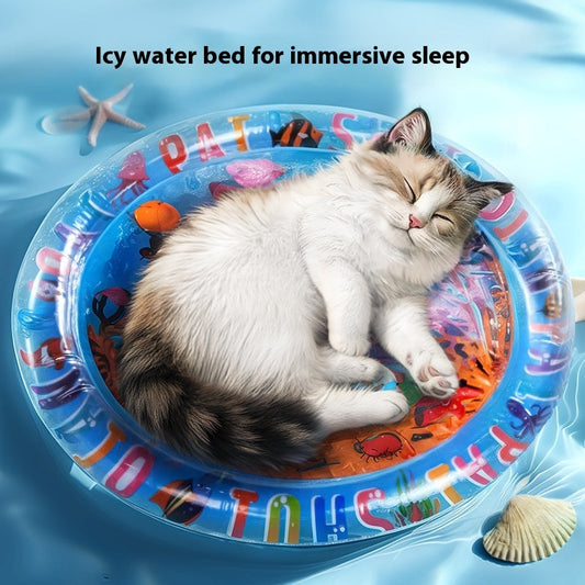KFX-5687229 Cooling Water Mattress for Pets - Inflatable PVC Design for Summer Relaxation