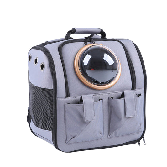 KFX-5693373 Space Pet Backpack for Small Pets - Waterproof Oxford Cloth Design with Large Storage Capacity