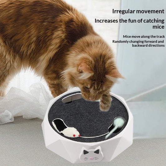 KFX-5698365 Plush Automatic Electric Turntable Mouse Toy for Cats - Interactive Pet Plaything