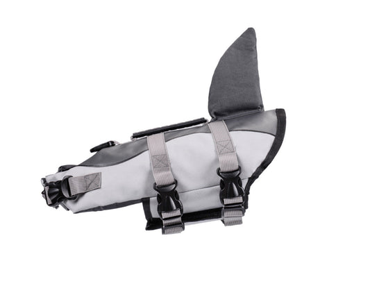KFX-5703229 Dog Life Jacket for Swimming and Water Sports – Adjustable Floatation Vest with Shark Fin Design