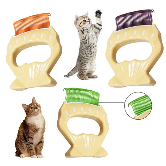 KFX-5704125 Shell-Shaped Pet Grooming Brush for Dogs and Cats - Effective Loose Hair Remover and Massage Tool