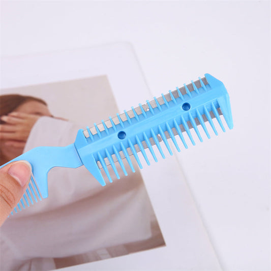 KFX-5708221 Two-Sided Pet Sharpening Comb with Built-in Blade - Pink, Blue, Beige