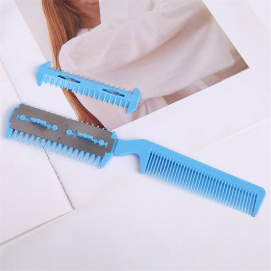 KFX-5708221 Two-Sided Pet Sharpening Comb with Built-in Blade - Pink, Blue, Beige