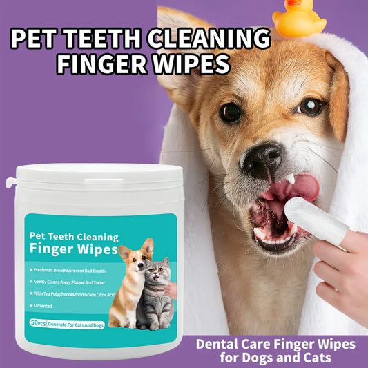 KFX-5710269 Pet Cleaning Wipes for Teeth and Ears - 100% Non-Woven Fabric, 100 Pieces Total