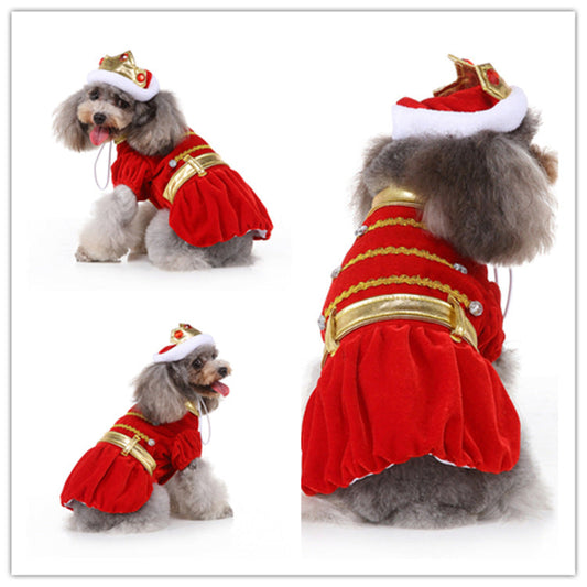 KFX-5710781 Personalized Halloween Dog Dress in Red or Blue - Comfortable Acrylic Pet Outfit