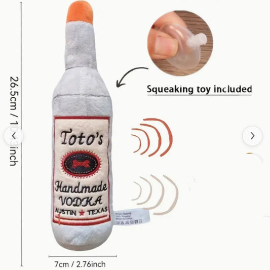 KFX-5711037 Pet Plush Wine Bottle Dog Toy with Sound for Molar Chewing