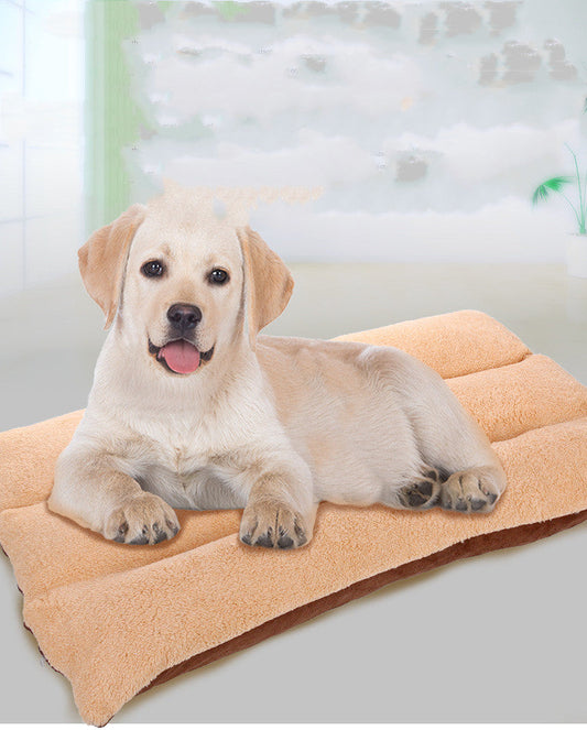 KFX-5727933 Removable and Washable Square Lamb Velvet Pet Kennel Mat for Large Dogs