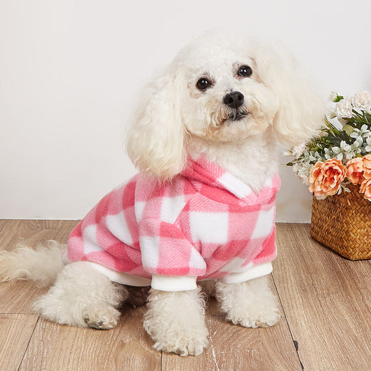 KFX-5728445 Cozy Plaid Hoodie for Pets in Various Colors and Sizes