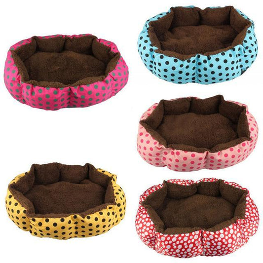 KFX-5733693 Cozy Soft Fleece Pet Bed for Dogs and Cats - Warm Plush House with Brushed Lamb Wool and PP Cotton, Multiple Colors Available