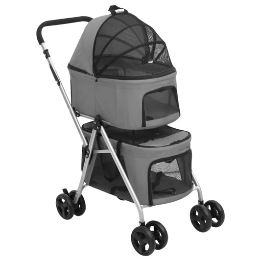 KFX-5740861 Foldable Dog Stroller for Two Pets with Sunshade - Lightweight and Portable Design