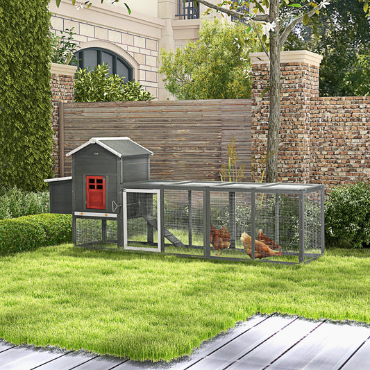 KFX-5760317 Extra Large Chicken Coop with Asphalt Roof for 3-6 Chickens, Durable Fir Wood Construction, Easy Access and Cleaning