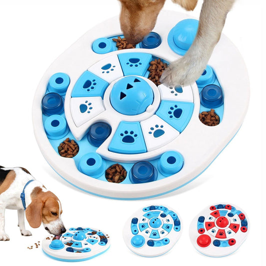 KFX-5760445 Interactive Dog Puzzle Toy with 24 Hidden Food Locations and Spherical Bells for Training and Feeding