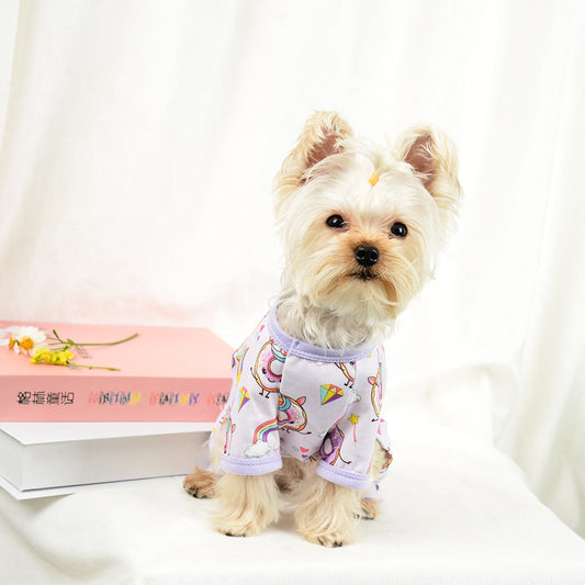 KFX-5762237 Cozy Cotton Dog Pajamas for All Seasons in Purple, Sizes XS to XXL