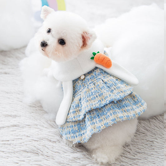 KFX-5769789 Cozy Woolen Dress for Dogs and Cats - Soft Brushed Fabric Autumn/Winter Style
