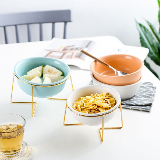 KFX-5774141 Ceramic Tableware with Elegant Gold Frame - 480ml & 1800ml Options