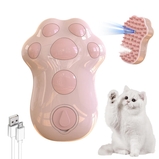 KFX-5781181 Self-Cleaning 4-in-1 Cat Steam Brush with Massage Function for All Hair Types