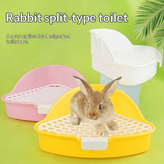 KFX-5798973 Triangular Pet Bunny Toilet in Multiple Colors: White, Yellow, Pink, Blue