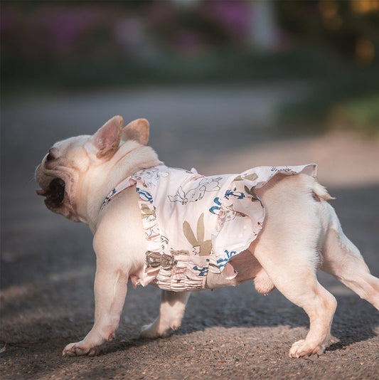 KFX-5802557 Cute Pink Cotton Dog Skirt for Small and Medium Dogs and Cats, Available in Multiple Sizes