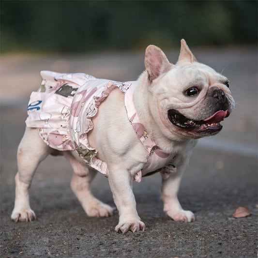 KFX-5802557 Cute Pink Cotton Dog Skirt for Small and Medium Dogs and Cats, Available in Multiple Sizes