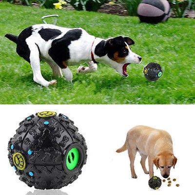 KFX-5825981 Eco-Friendly Rubber Chew Toy for Dogs - Squeaky Sound Dispenser Ball in Black, Rose Red, and Blue
