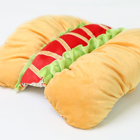 KFX-5826365 Hot Dog Burger Costume for Dogs - Cotton Blend, One Size Fits Most, Neck 57cm, Length 27cm